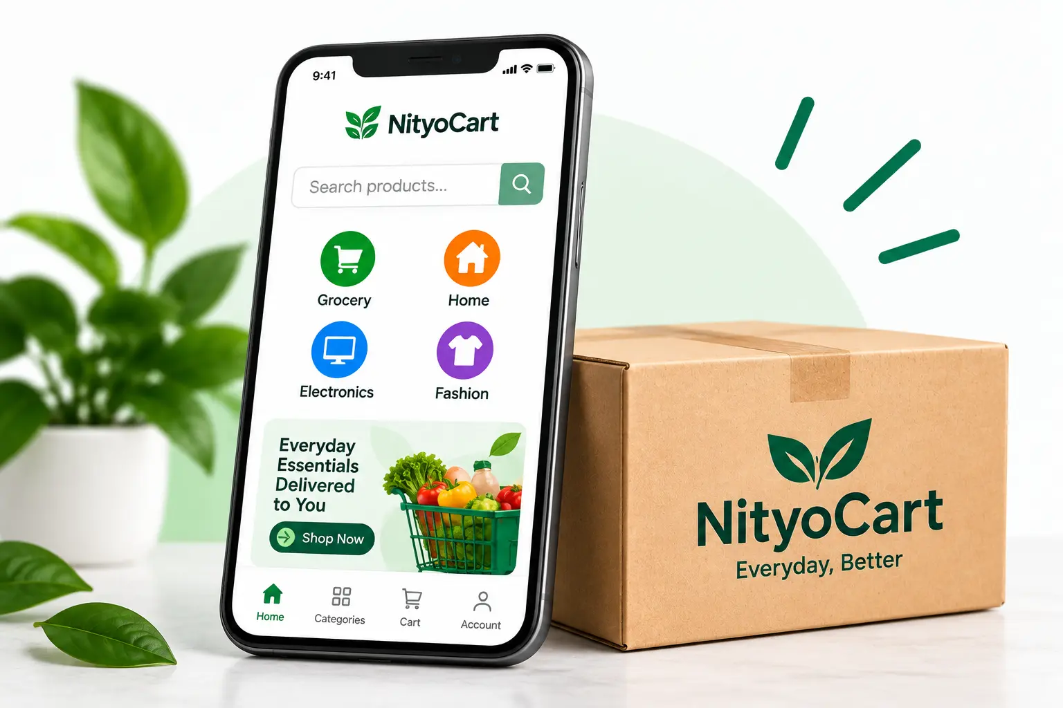 Online shopping on phone